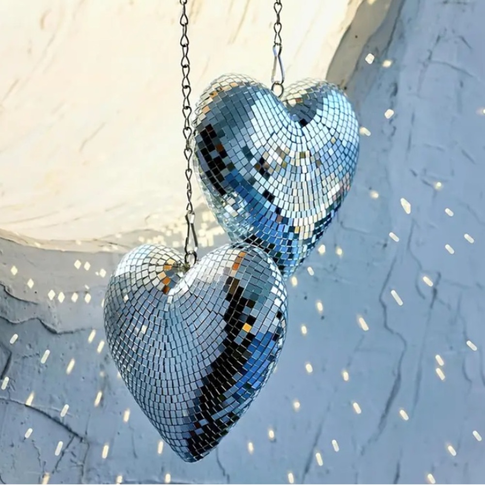 Mini Lightweight Heart Disco Styrofoam Decor